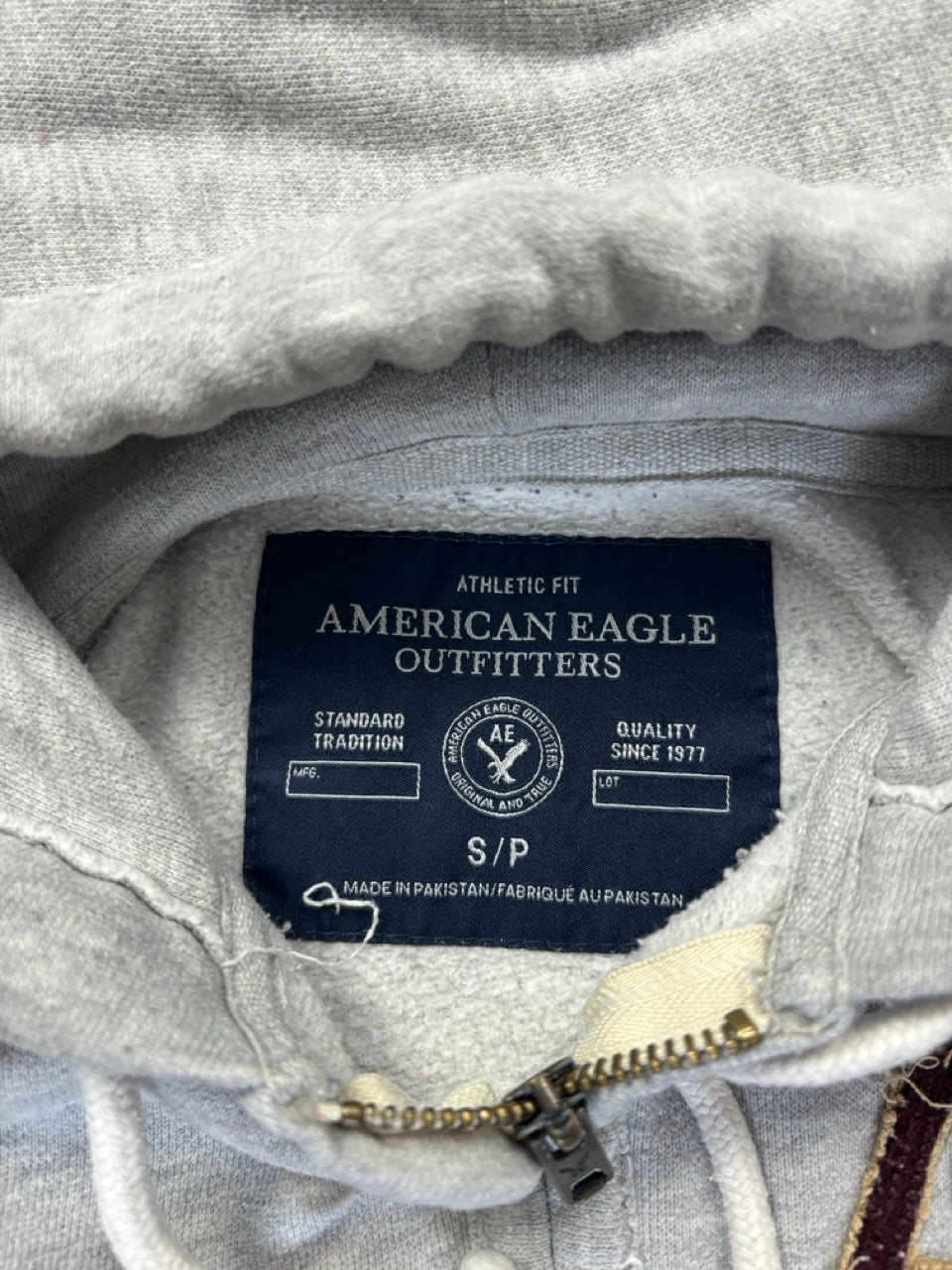 American Eagle Grey Zip Up Hoodie (S)