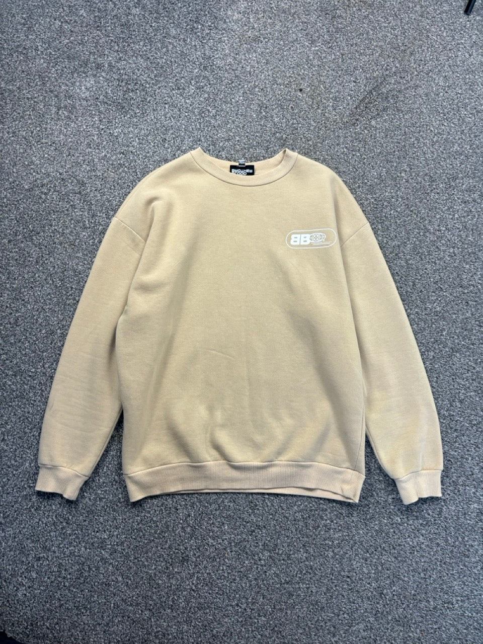 BloodBrother Beige Crewneck Jumper (L) Big Boy Thrifting