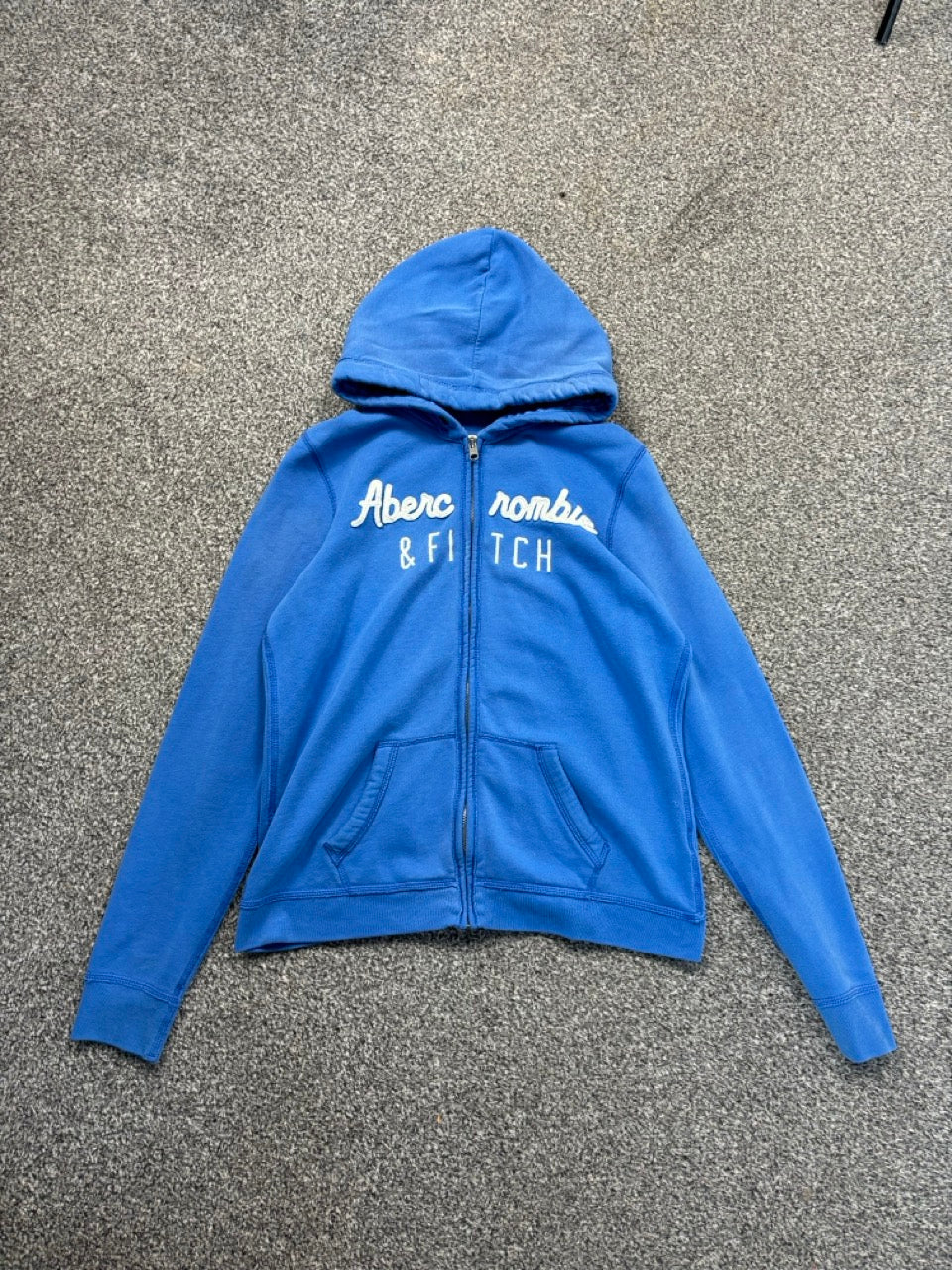 Abercrombie Blue Zip Up Hoodie Youth XL (XS) Big Boy Thrifting