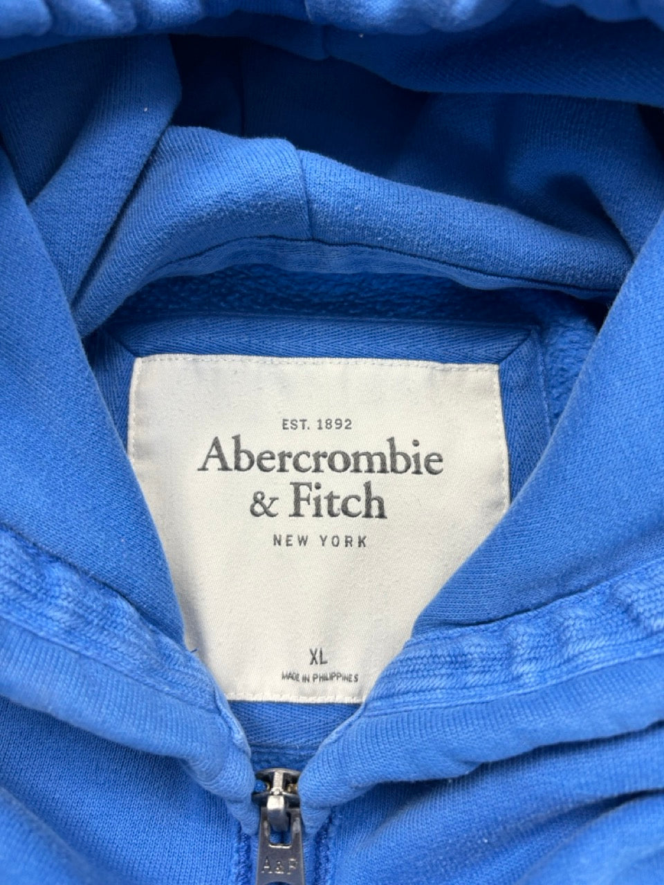 Abercrombie Blue Zip Up Hoodie Youth XL (XS) Big Boy Thrifting