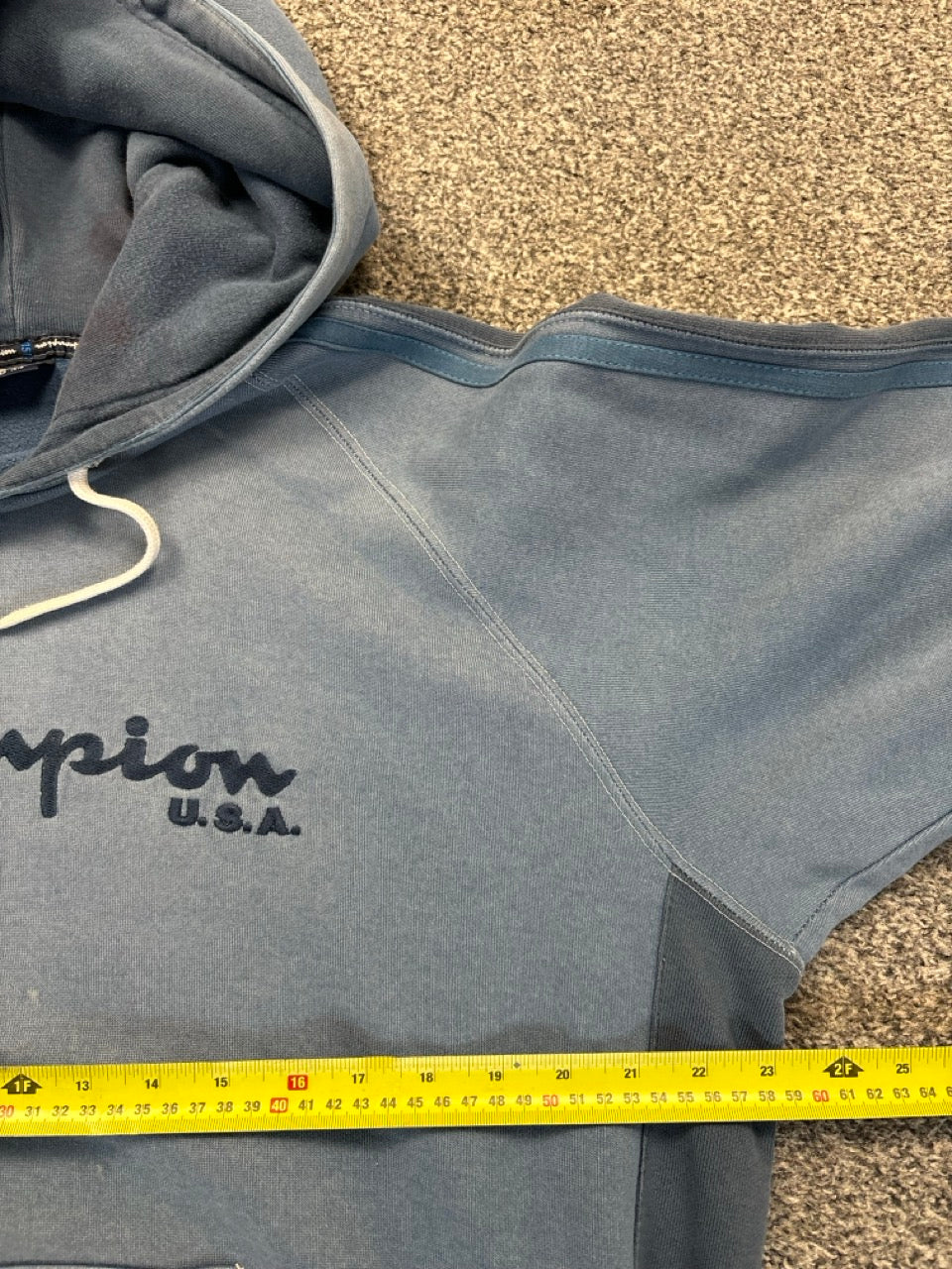 Champion Blue Spell Out Hoodie (XXL) Big Boy Thrifting
