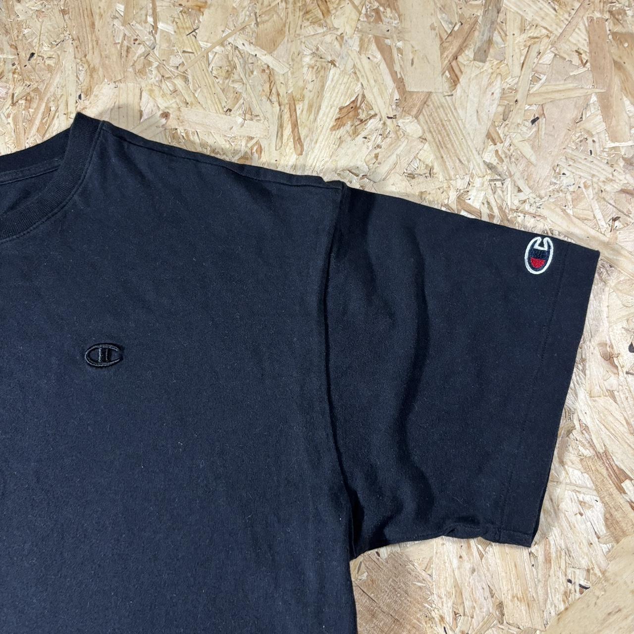 Champion black plain tshirt with logo L