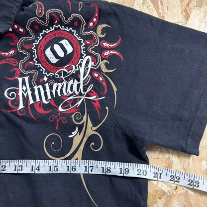 Animal y2k black graphic tshirt M