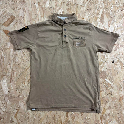 Schott brown West Point Academy polo shirt size L