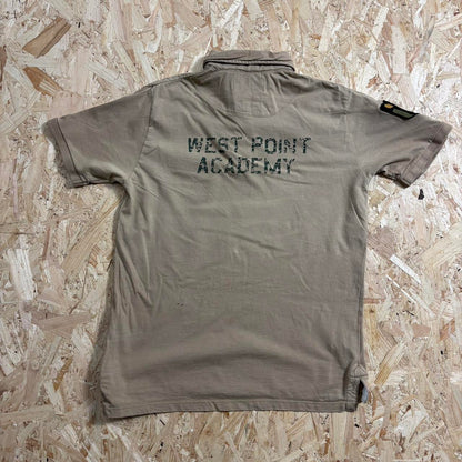Schott brown west point academy polo shirt L