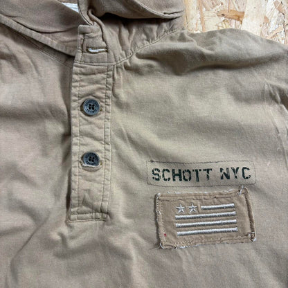 Schott brown west point academy polo shirt L