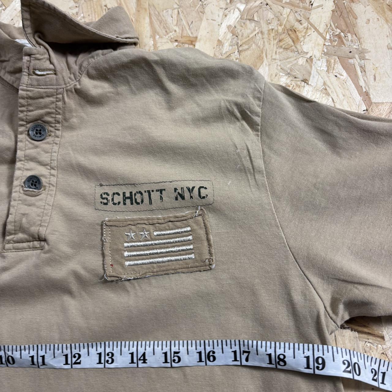 Schott brown west point academy polo shirt L