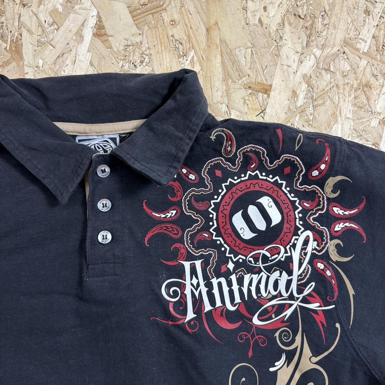 Animal y2k black graphic tshirt M