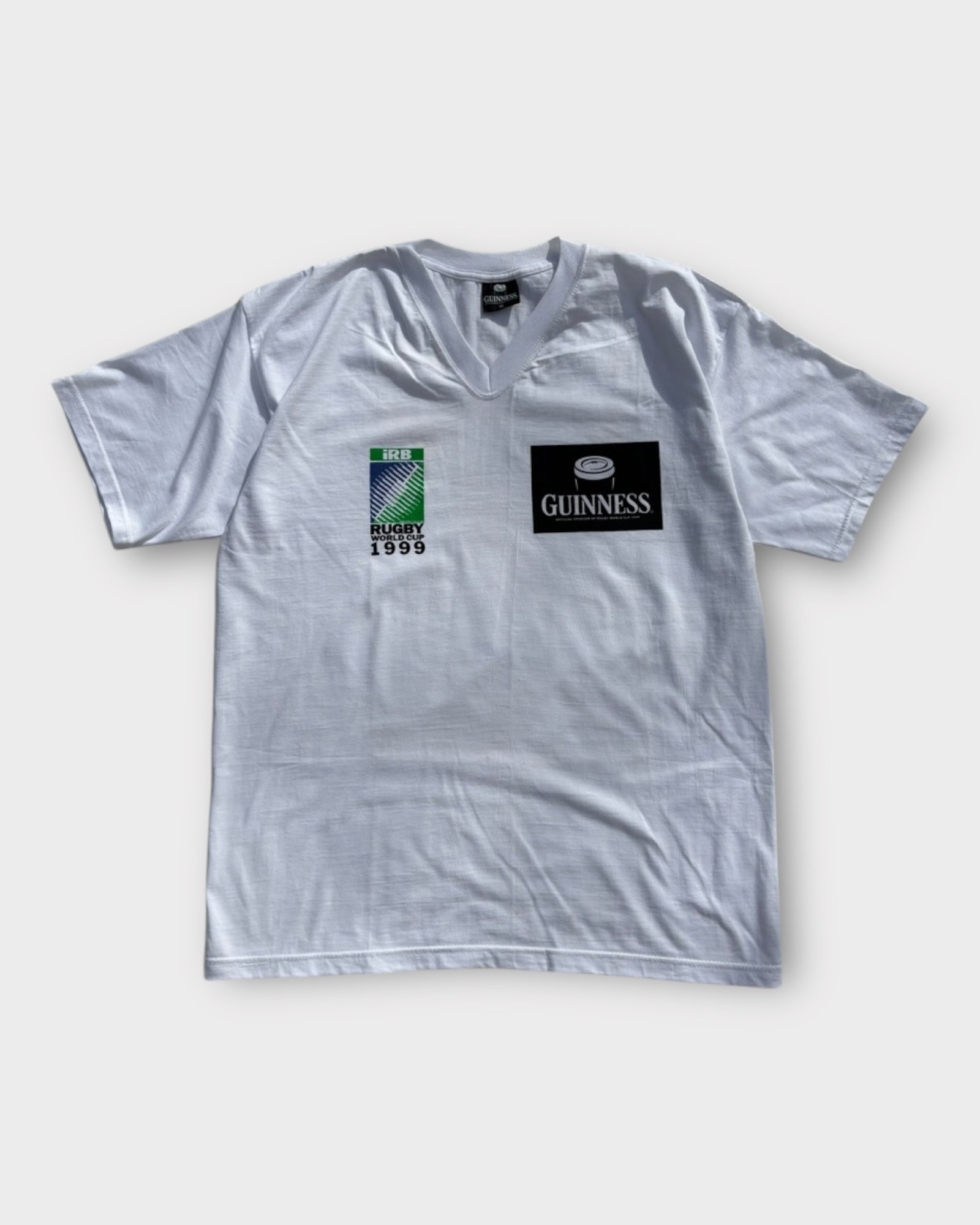 An image of a Guinness 1999 Rugby White Tshirt in size XL.
