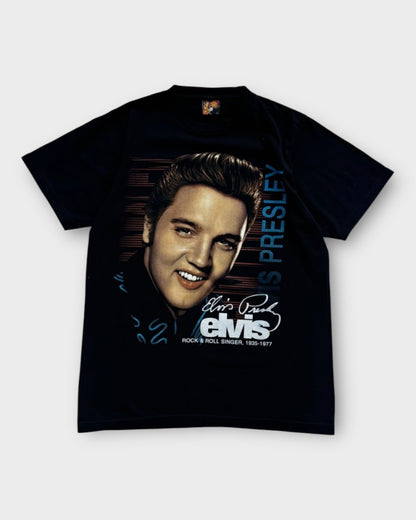 An image of a Elvis Presley Black Graphic Tshirt in size L.