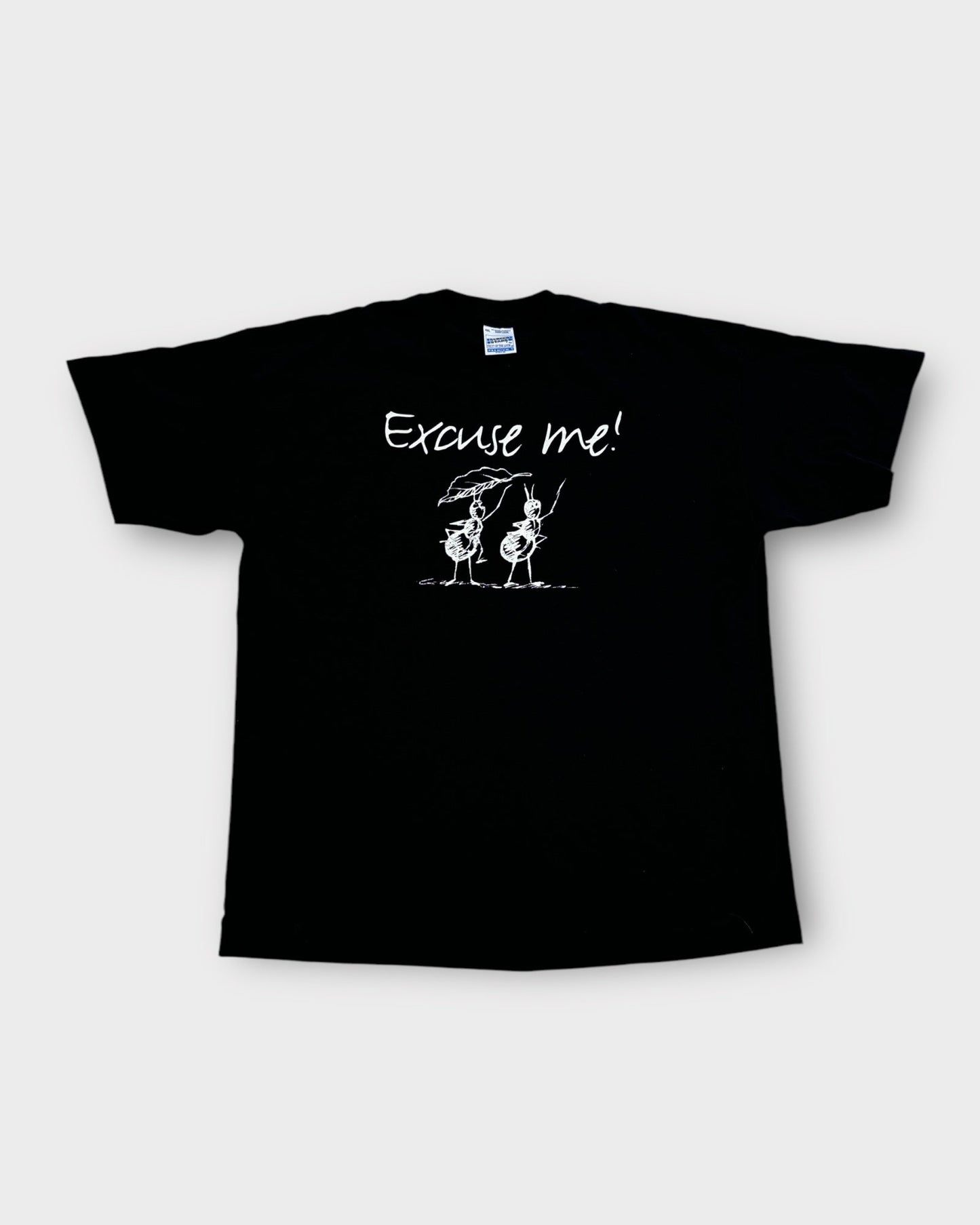 An image of a ScreenStars Vintage Excuse Me Black Graphic Tshirt in size 2XL.