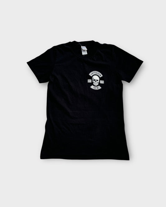 An image of a Amsterdam Skull Black Graphic Tshirt in size S.