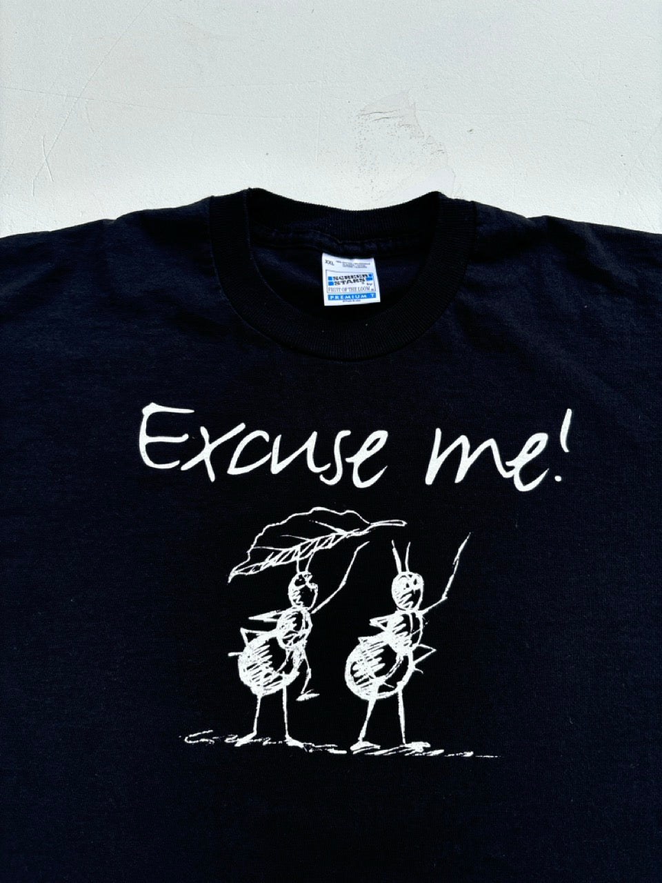 ScreenStars Vintage Excuse Me Black Graphic Tshirt (2XL)