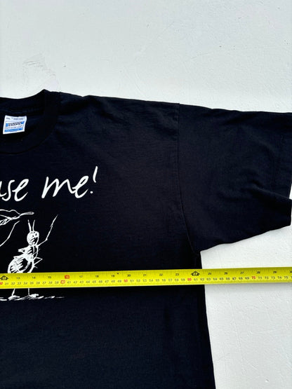 ScreenStars Vintage Excuse Me Black Graphic Tshirt (2XL)