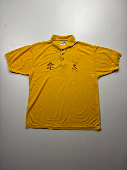 An image of a ScreenStars Vintage Wexford 1996 Yellow PoloShirt in size XL.