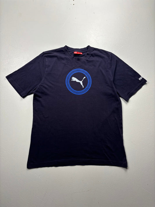 An image of a Puma Navy Graphic Tshirt in size L.