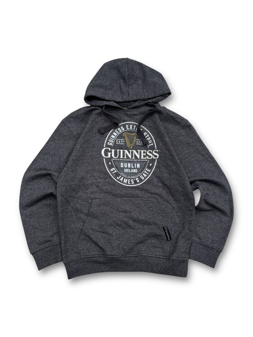 An image of a Guinnes Grey Graphic Hoodie in size S.
