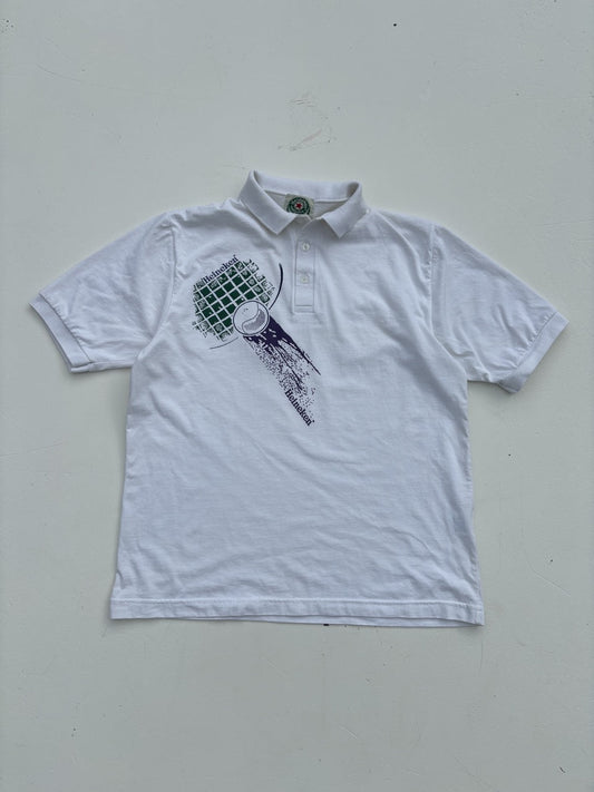 An image of a Heineken Graphic White PoloShirt in size L.